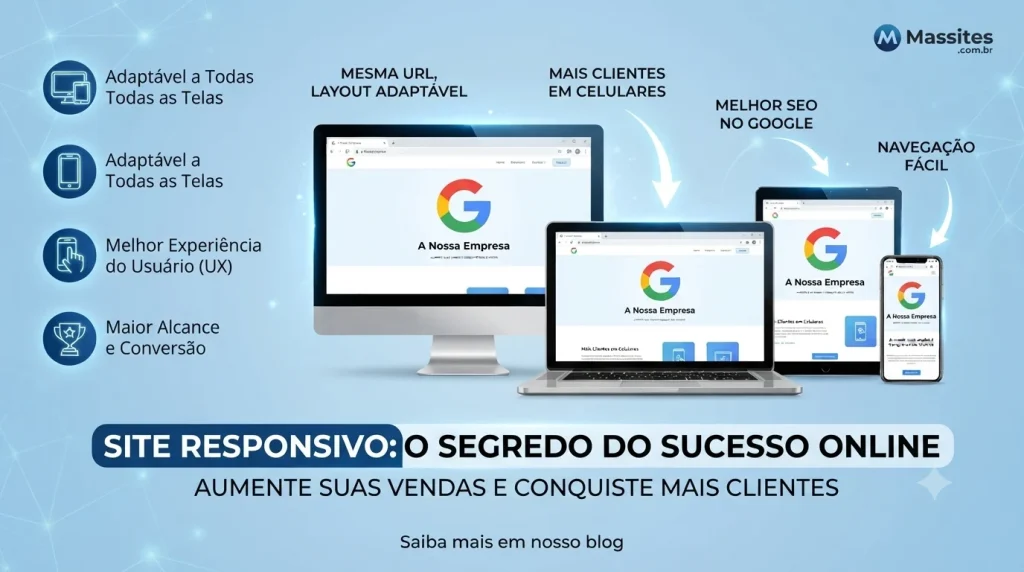 A Importância do Design Responsivo: Atraia Mais Clientes 9 Infografico explicativo sobre a importancia do design responsivo para atrair clientes em computadores e celulares massites